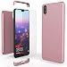Produktbild NALIA Rundum Handyhülle kompatibel mit Huawei P20, Cover 360° Grad Hülle Full-Body Doppel-Schutz mit Displayschutzglas, Slim Bumper Hard-Case 2 in 1 Etui, Rückseite & Rahmen, Farbe:Rose Gold