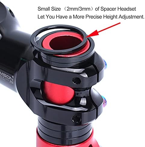PLATT 7PCS Bike Headset Spacer 1 1/8" Aluminium Alloy MTB Road Bike Stem Headset Spacer 2/3/5 /10mm (Black)