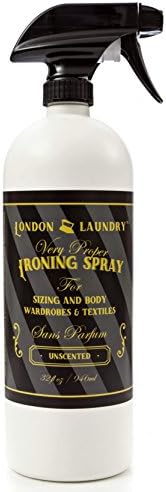 London Laundry Ironing & Sizing Spray 32 Oz. - Spray Starch Alternative - Less Stiff Than Starch - Unscented