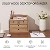 KIRIGEN Wood Desktop Storage Cabinet with 4 Drawers, 3-Tier Desk Organizer for Letter-Size Paper, Mail, Home Office Supplies, Makeup, Crafts, Desk or Countertop, Fully Assembled, Brown WJG34-DBR #3