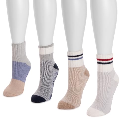 MUK LUKS Womens Set of 4 Spring Lounge Sock2