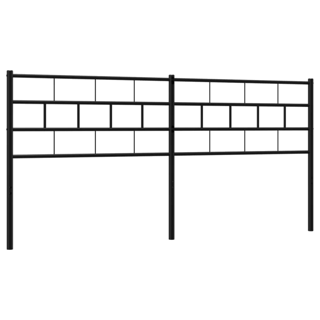 vidaXL Hoofdbord metaal zwart 160 cm, hoofdeinde, metalen hoofdeinde, bedonderdeel, metalen hoofdbord, slaapkamermeubel, bedaccessoire, hoofdsteun