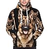 DFEPFKGOKL German Shepherd Dog Men'S Hoodie Pullover Hooded Sweatshirt Hoodies With Big Pockets, Long Sleeve 3d Graphic Casual Loose Fit Hooded Sweatshirts For Men #4