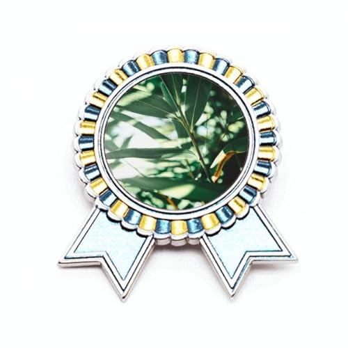 Broche photo nature verte en métal taille M pour veste