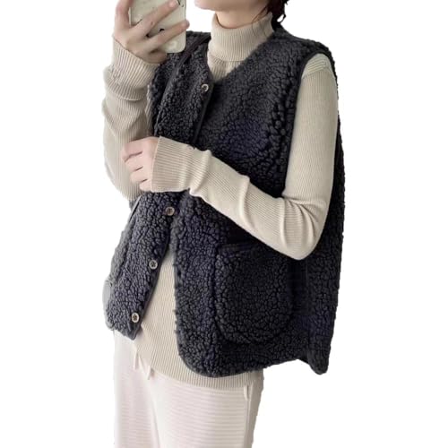 Gilet en molleton polaire doux pour femme veste sans manche casual