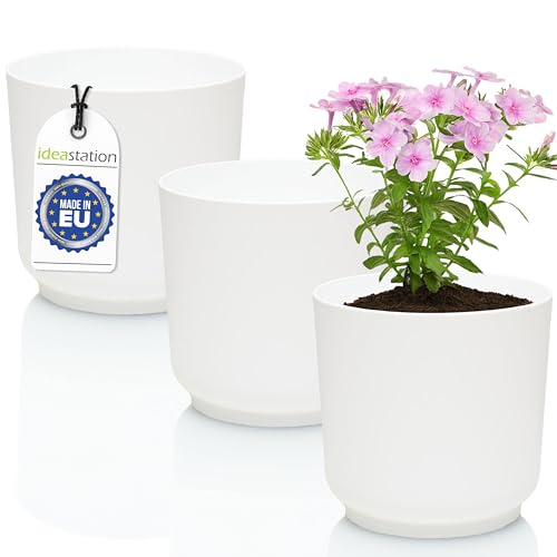 idea-station Sati macetas plastico 3 x 15 cm - Blanco - maceteros Decorativos Interior - jardineras Exterior