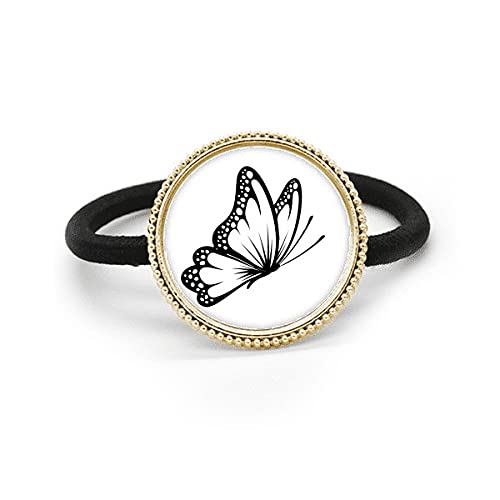 Goma pelo de mariposa vintage en metal negro plata con acabado pulido