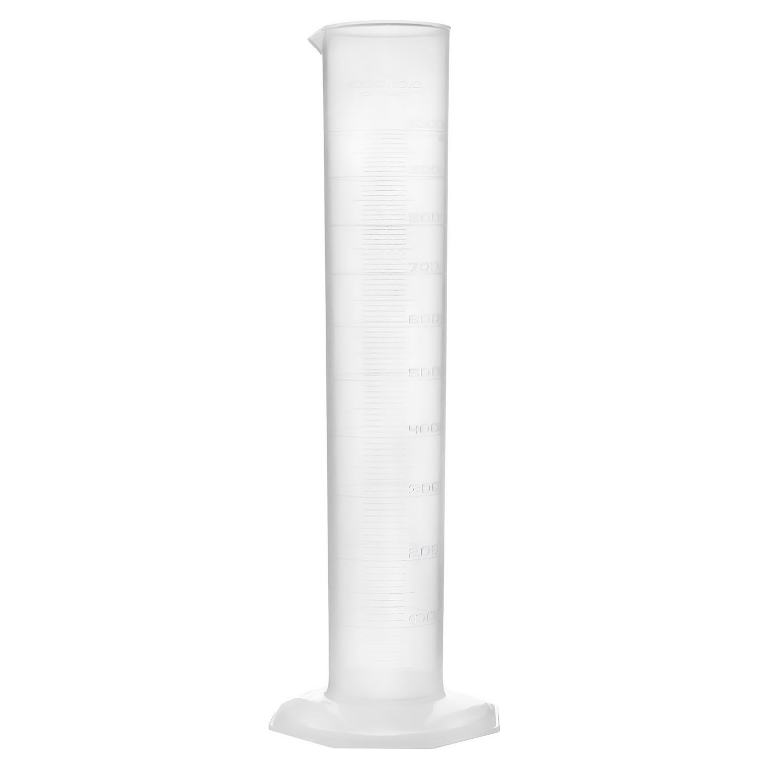 Measuring Cylinder 1000ml | Graduated | Class B Tolerance | Octagonal Base | Polypropylene Plastic