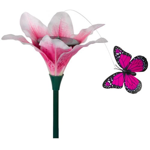 Headwind Consumer Products 830-1403 Solar Fluttering Butterfly with Flower