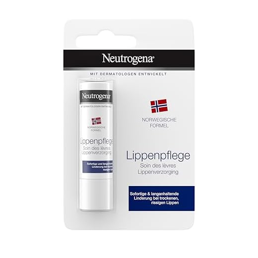 Neutrogena Fórmula Noruega Protector Labial SPF 20 (1 x 4,8 g), bálsamo labial para labios secos y agrietados, protector solar labial contra los rayos UVA y UVB, bálsamo hidratante