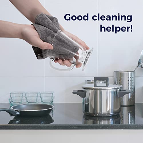 Click Clean Microfiber Cleaning Cloths, 12-Pack, Size 12" X 16", Lint-Free, Streak-Free, Reusable Cleaning Towels For Cleaning Windows, Glass, Mirrors, Wind Shields, Stainless Steel #TOP3