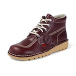 Kickers Unisex Kick Hi Classic Ankle Boots | Extra Comfortable | Added Durability | Premium Quality, Red, 10.5 UK