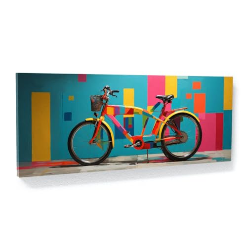 Sense Canvas Bicycle Pop Cycle Art 86 - Lienzo decorativo para pared, diseño de bicicleta, tamaño XL, 60 x 24 cm