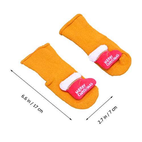 Toyvian 2 pares de meias infantis adoráveis de Natal antiderrapantes, calçados quentes para o invern