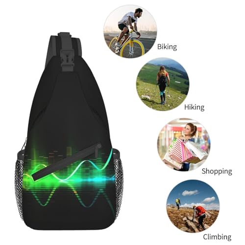Bolso bandolera casual para hombres y mujeres negro miniatura 6