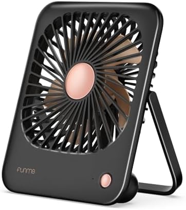 Funme Tischventilator Batterie 3000mAh für Frauen mit [Geschenkset] 180°/ 3 Geschwindigkeiten/Tragbarer Ventilator akku Sehr Leise Starkem Luftstrom Klein Neigung für Frauen Makeup Büro Reisen Gifts