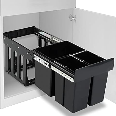 vidaXL Cubo de Basura Extraíble Reciclaje 48 L Cover