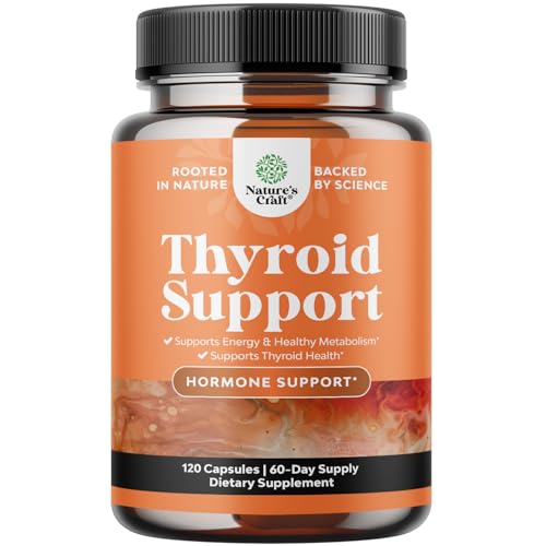 Image of Thyroid Support for Women and Men - Iodine Supplement with Selenium -120 Ct | Thyroid Supplement With L Tyrosine & Ashwagandha - Hormone Balance - Mood & Energy Support - GMP, Non GMO - 60 Servings