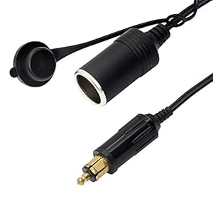 CERRXIAN DIN Hella Powerlet Plug naar Sigarettenaansteker 18AWG Europese Mannelijke Din Plug Sigarettenaansteker Adapter Socket (30 cm)