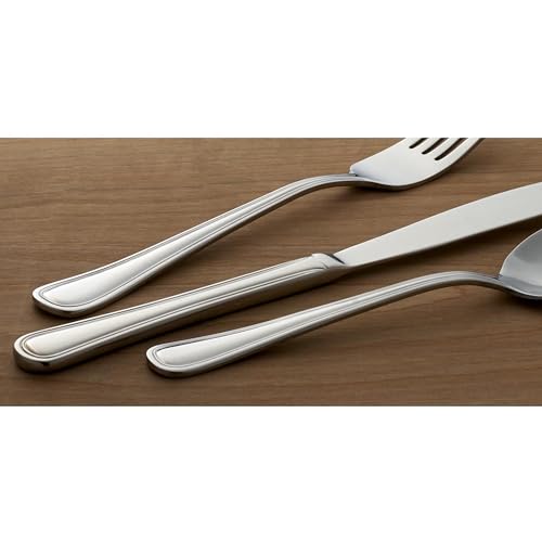 Oneida Tress Everyday Flatware Set, 5.40 LB, Metallic, 50 Piece
