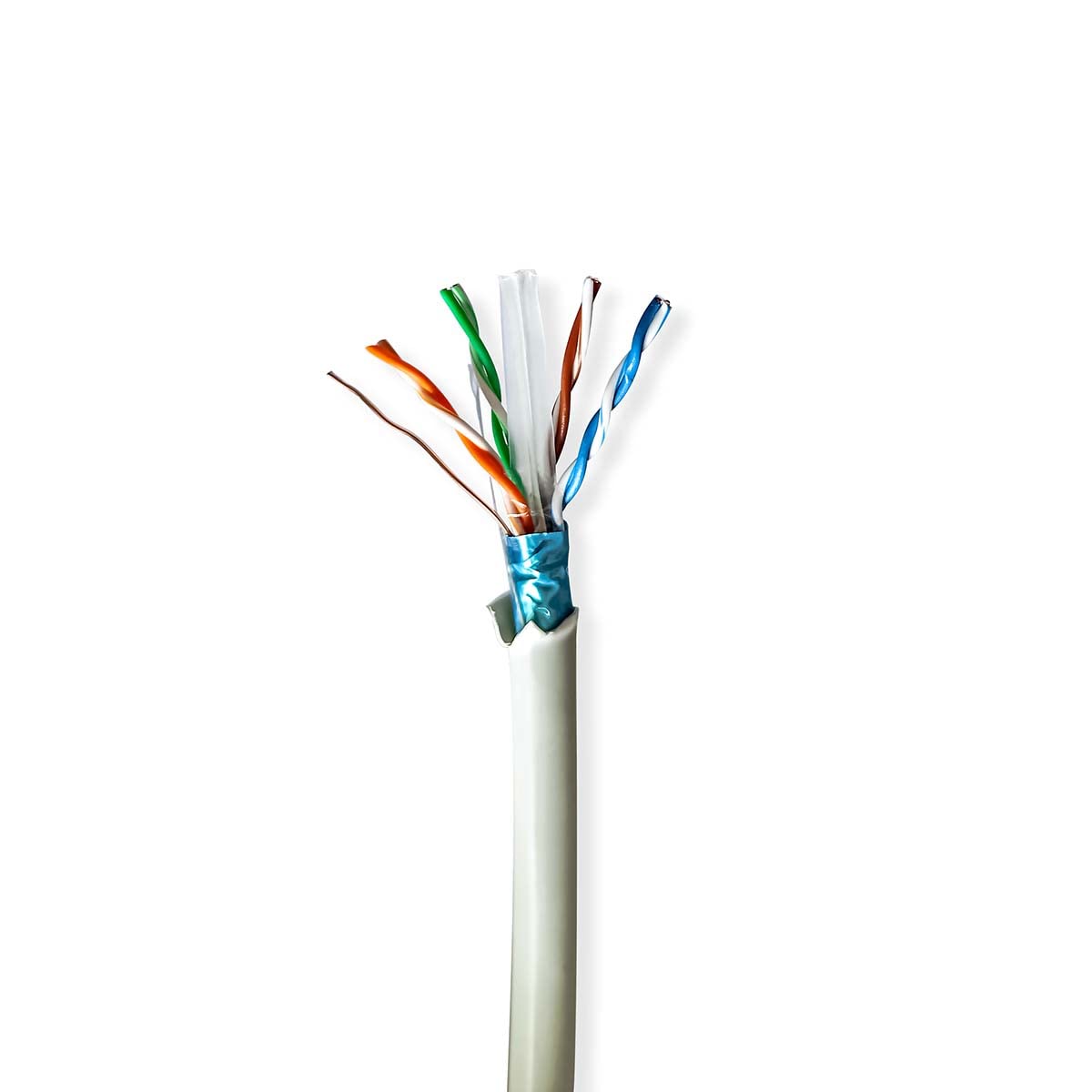 NEDIS Cavo di rete Rotolo | CAT6 | Solido | F/UTP | Cavo di rame nudo | 50.0 m | Interno | Tondo | LSZH | Grigio | Confezione regalo