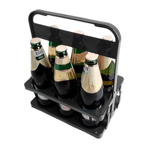 Portabotellas De Cerveza Plegable: Recolector De Cerveza Reutilizable Para 6 Botellas, Portacontenedores De Bebidas, Portabotellas De Vino, Portabotellas De Leche Con Asa, Estante Plegable Para Cervez