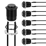 Nilight 12mm Momentary Push Button Switch 6PCS with Pre Wired Harness 12V Waterproof Black Metal Small Round Power Push Button Switches 2 Pin for Car Automotive Truck Boat Marine Off-Road Vehicle