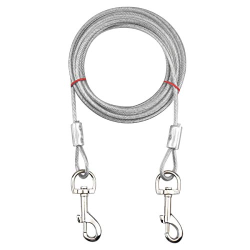 Jinlaili Câble d'attache pour Chiens jusqu'à 80 kg, Animaux de Compagnie Plomb pour Chiens de Petite, Moyenne ou Grande Taille (Blanc, 5M)