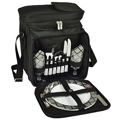 Picnic at Ascot Original Insulated Picnic Basket/Cooler Equipped with Service for 2- Designed, Assembled & Quality Approved in the USA