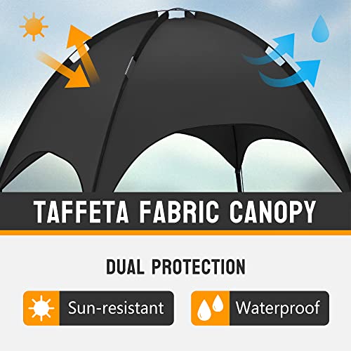 Furrykiddy 47.6''L Elevated Dog Bed, Outdoor Dog Bed With Canopy, Raised Pet Cot, Outside Pet Bed, Carrying Bag, Durable Oxford Fabric, Portable For Camping - Black #TOP4