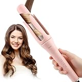 Automatic Curling Iron | Automatic Curling Iron Rotating | 1.25-inch Ceramic Curling Wand | Simple, Safe, Anti-scalding, Long-Lasting 8-Second Timer | Lightweight and Portable, Dual Voltage, Pink