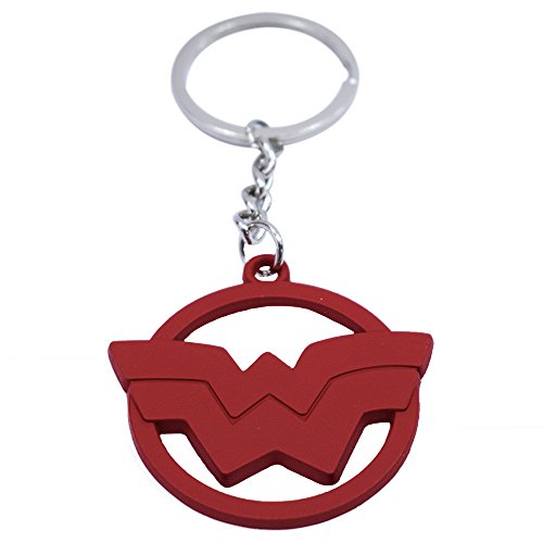 Chaveiro Metal Amarelo Revestido Silicone Mulher Maravilha - Liga Da Justiça