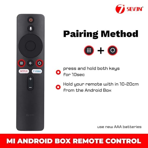 Image of 7SEVEN Bluetooth Remote Control with Netflix & Prime Video Button Compatible with Mi Android Box 4K HDR Mi Box & mi Stick with Voice Command Support Google Assistant Key XMRM