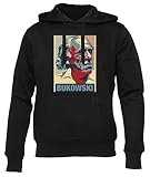 Gunmant Charles Bukowski Retro Rostro Sudadera Negro para Hombre Mujer Unisex Manga Larga Cuello Redondo Hoodie Black Unisex S