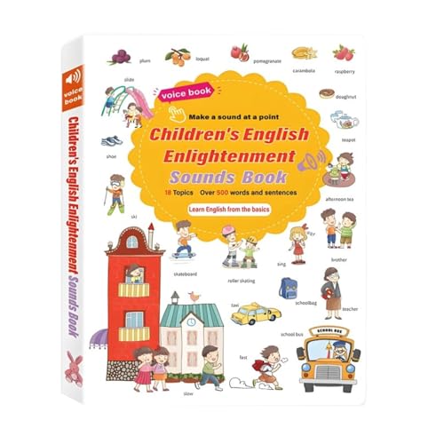 Genérico Libros de Sonidos para Aprender - Juego Educativo de Lectura Preescolar,Libros Educativos Interactivos - para Aula Escolar, Biblioteca, Tiempo de Juego y Desarrollo del Lenguaje