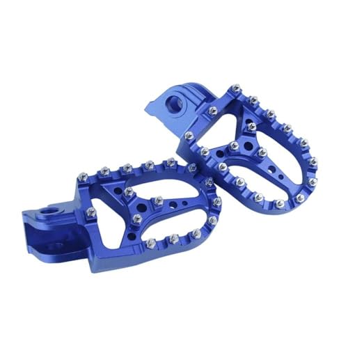 Repose-pieds moto en aluminium bleu pour une stabilité parfaite sur route et chemins SX