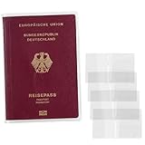 Glanzend Pack of 4 | Passport Covers Transparent, Protective Passport Holders, Clear Plastic PVC Passport Case with 2 Slots, Passports Cover Water & Dust Proof, Anti Scratches