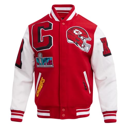 Pro Standard Mens NFL Kansas City Chiefs Mash Up Varsity Jacket Red/White L