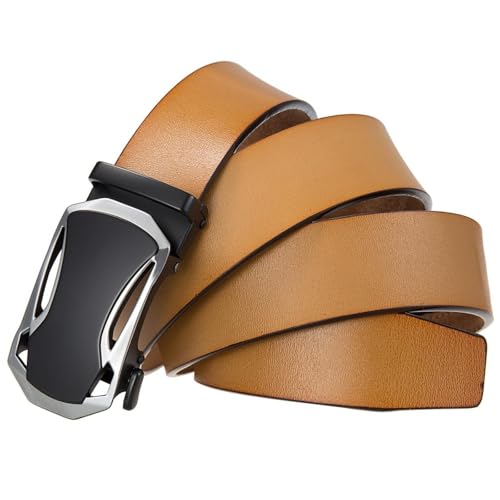3.5cm Width Genuine Leather Belt for Men Dress Ratchet3