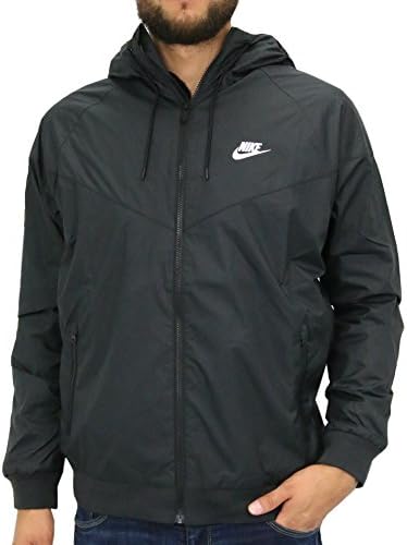 Nike Mens Windrunner Hooded Track Jacket Black/Black/White 727324-010 Size Small
