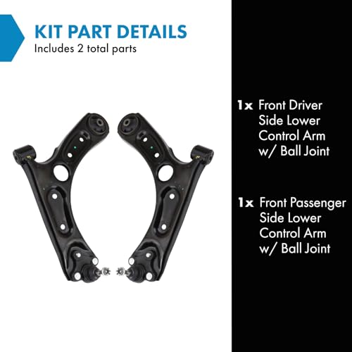 TRQ Front Left and Right Lower Control Arm with Ball Joint Set 2 Piece Compatible with 2019-2021 Hyundai Veloster by TRQ - Image 2