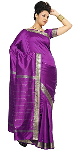 Sanskruti India Womens Indian Ethnic Traditional Banarasi Art Silk Saree Sari Wrap Fabric Dress Drape