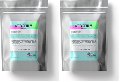 Image of Ceteareth-25 Powder Emulsifier and Surfactant for Cosmetics and Personal Care Products, Ceteareth-25 (4 Ounce / 113 grams) (Pack of 2)
