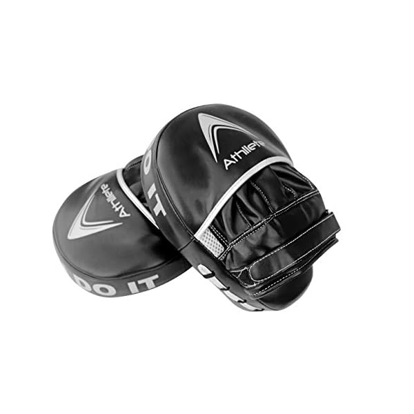 Athllete Boxing MMA Punching Mitts (Black/Silver)