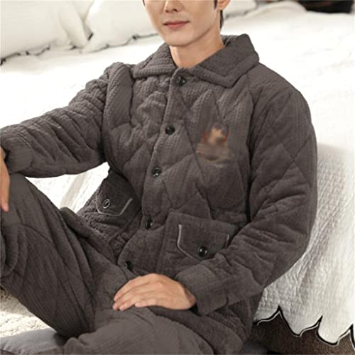 Flannel Thickened Winter Suit Men's Pajamas Autumn And Winter Coral Fleece Padded Homewear4