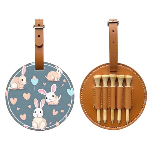 WXXWXD Cartoon cute bunny Printed Golf Tee Storage Bag - Portable Storage, Easily Organize Tees
