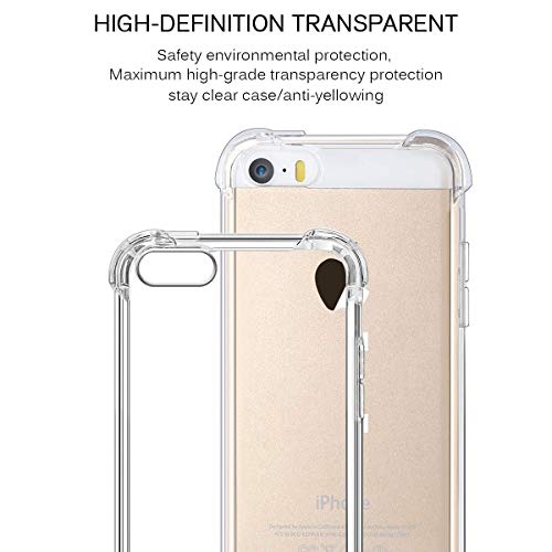 Image of WOW IMAGINE Crystal Clear Transparent Back Case Cover for Apple iPhone 5 / 5s / 5 SE | Full Device & Camera Protection Shockproof TPU | Flexible Silicone Back Cover Case - Transparent