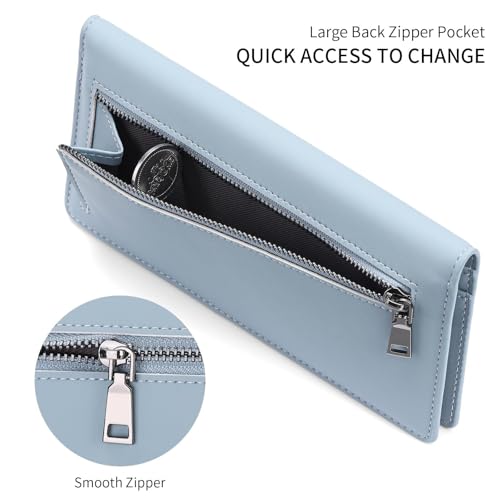 Wallets for Women Thin Leather RFID Blocking Credit Card Holder Bifold Long Ladies Wallet Billfold Clutch3