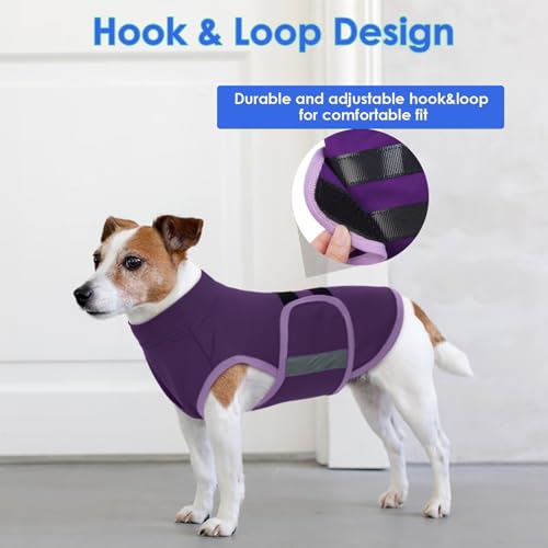 Image of MIGOHI Dog Anxiety Relief Coat,Comfort Anxiety Vest for Dogs,Adjustable Dog Anxiety Calming Wrap for Fireworks,Travel, Separation,Anxiety Jacket for Small Dogs, XS,Purple