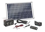 Solar Set 20W mit Akku Bausatz Solaranlage Inselanlage Camping, esotec 120005